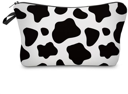 Cosmetische Tas Toilettas Tool Case Polyester Make-Up Tas Reizen Koe Patroon Organizer Bag Pouch