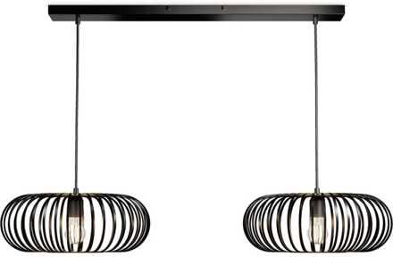 Cosmos - LED Hanglamp - 2 spots - Dimbaar - E27 Fitting - Zwart