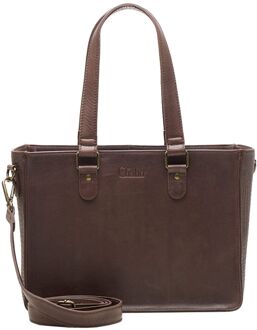 Costa Square Classic chocolate handtas dames Bruin - H 23 x B 31 x D 12 cm