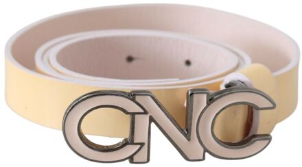 Costume National Cnc Logo Leren Riem Geel