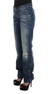 Costume National Dames Blauwe Katoen Regular Fit Denim Jeans Zwart