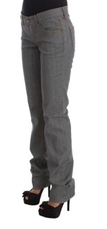 Costume National Dames Grijze Katoen Regular Fit Denim Jeans Zwart