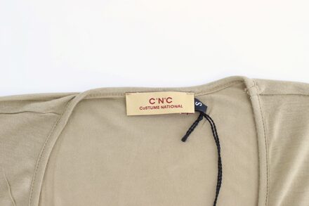 Costume National Dames t-shirt met korte mouwen en groene opdruk - maat XL