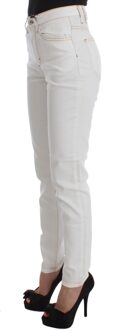 Costume National Dames Witte Katoenen Slim Fit Rechte Jeans Broek Zwart