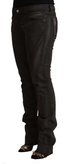 Costume National Dames Zwart Katoenen Mid Waist Skinny Broek