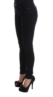 Costume National Dames Zwarte Katoenen Slim Fit Denim Jeans