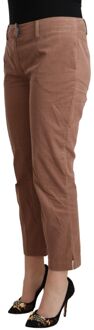 Costume National Damesbroek in bruin katoen met korter model - EU 36 / UK 8