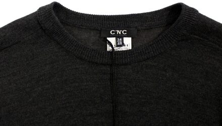 Costume National Heren trui met grijze ronde hals. - maat Zwart