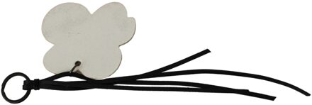 Costume National Heren wit leder vlinder logo sleutelhanger C'N'C sleutelhanger Veelkleurig