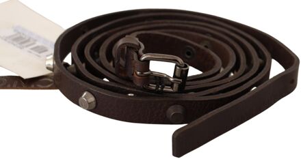 Costume National Leren Riem Met Studs Donker Bruin - 85 cm