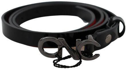 Costume National Leren Riempje Zwartrood - 85 cm