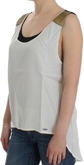 Costume National Pailletten Schouder Mouwloos Top - maat Wit