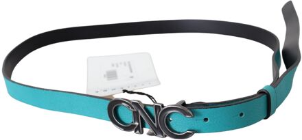 Costume National Riem Teal Leer Groenblauw - 85 cm