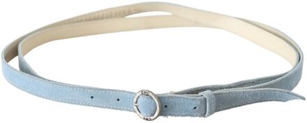 Costume National Suède leren riem met gesp Lichtblauw