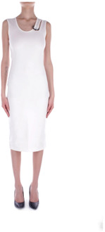 Costume National Witte jurk met ring en uitsnede Costume National , White , Dames - Xl,L,M,S