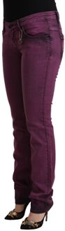 Costume National Women's Purple Cotton Stretch Slim Fit Denim Jeans - maat Paars