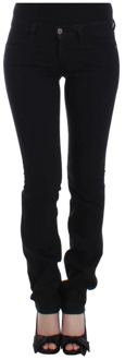 Costume National Zwarte Straight Leg Jeans met Logo Details Costume National , Black , Dames - W26