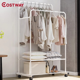 COSTWAY Clothes Hanger Coat Rack Floor Hanger Storage Wardrobe Clothing Drying Racks porte manteau kledingrek perchero de pie