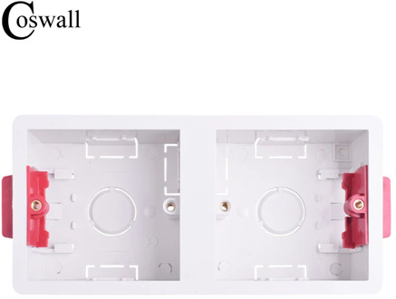 Coswall 86 Type 2 Gang Dry Lining Box For Gypsum Board Plasterboad Drywall 35mm Depth Wall Switch BOX Wall Socket Cassette