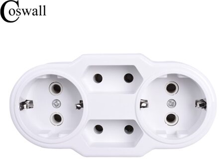 Coswall Europese Type Conversie Plug 1 4 Way EU Standaard Adapter Socket 16A Reizen Pluggen AC 110 ~ 250 V
