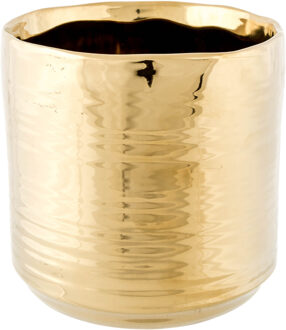 Cosy @ Home Cosy at Home Bloempot Cerchio - 1x - goud - keramiek - 13 cm