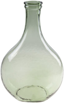 Cosy @ Home Fles bloemenvaas/vazen van glas in het groen H34 x D21.5/11 cm