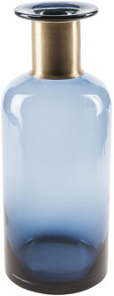 Cosy @ Home Flesvaas glas donkerblauw 12 x 30 cm