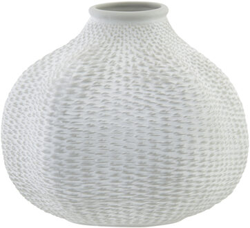 Cosy @ Home Flesvaas keramiek lichtgrijs 21 x 21 cm