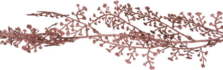 Cosy @ Home Kerstboom glitter guirlande/slinger met takken roze 180 cm