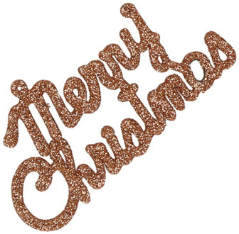 Cosy @ Home Kersthangers Merry Christmas - 6x stuks - koper - kunststof - 10 cm