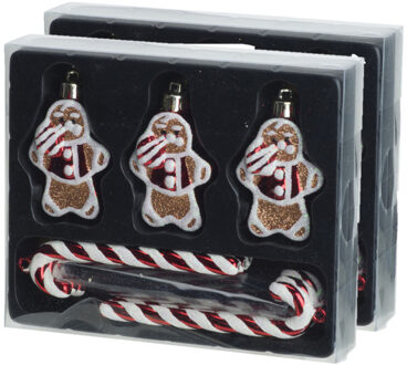 Cosy @ Home Kersthangers - peperkoek en zuurstokken - 18x st- kunststof