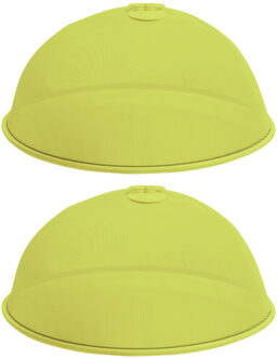 Cosy @ Home Set van 3x stuks metalen vliegenkappen/voedselkappen groen rond 35 cm