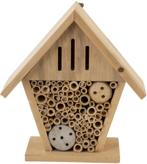 Cosy @ Home Vlinderhuis - hout - insectenhotel - 19 cm - Insectenhotel Bruin