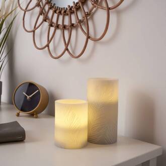 Cosy Feather Led-kaarsen Wax - 2 Stuks Grijs