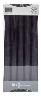 Cosy&Trendy 10x Tafel kaarsen zwart 24 cm