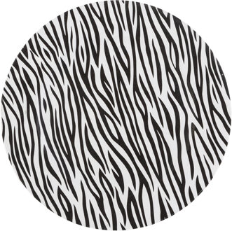 Cosy&Trendy 1x Ronde kaarsenborden/onderborden zebraprint 33 cm - Kaarsenplateaus Multikleur