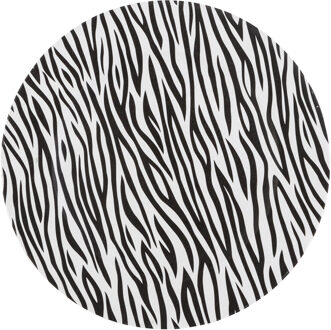 Cosy&Trendy 1x Ronde kaarsenborden/onderborden zebraprint 33 cm