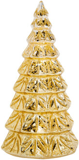 Cosy&Trendy 1x stuks led kaarsen kerstboom kaars goud D10 x H23 cm