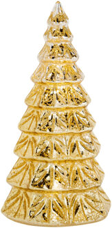 Cosy&Trendy 1x stuks led kaarsen kerstboom kaars goud D9 x H15 cm - LED kaarsen Goudkleurig