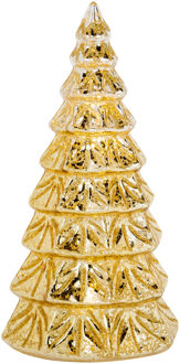 Cosy&Trendy 1x stuks led kaarsen kerstboom kaars goud D9 x H15 cm