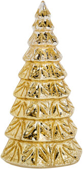 Cosy&Trendy 1x stuks led kaarsen kerstboom kaars goud D9 x H19 cm - LED kaarsen Goudkleurig