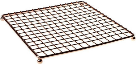 Cosy&Trendy 1x Stuks vierkante pannen onderzetter van metaal koper 20 cm