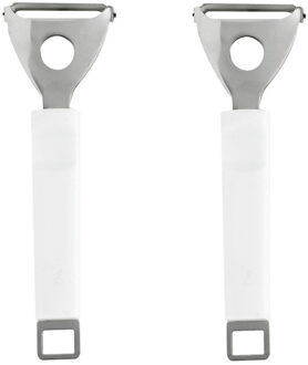 Cosy&Trendy 2x Stuks dunschiller/aardappelschilmesje wit van RVS 17 cm