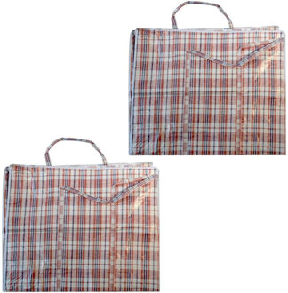 Cosy&Trendy 2x stuks opbergtas/hoes voor kussen/deken/dekbed/slaapzak rood 65 x 30 x 55 cm - Boodschappentassen