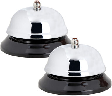 Cosy&Trendy 2x Stuks receptiebel/baliebel 8,5 cm zilver van metaal