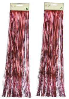 Cosy&Trendy 2x zakjes lametta golvend engelenhaar rood 50 x 500 cm