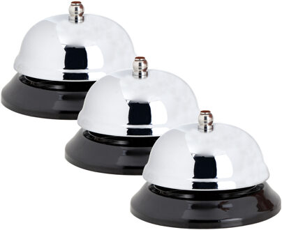 Cosy&Trendy 3x Stuks receptiebel/baliebel 8,5 cm zilver van metaal