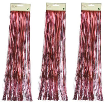 Cosy&Trendy 3x zakjes lametta golvend engelenhaar rood 50 x 500 cm