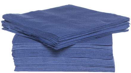 Cosy&Trendy 40x stuks luxe kwaliteit servetten blauw 38 x 38 cm Donkerblauw
