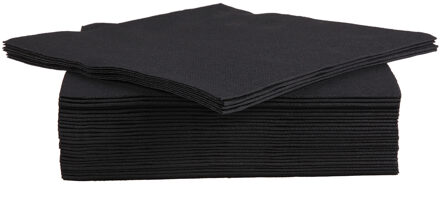 Cosy&Trendy 40x stuks luxe kwaliteit servetten zwart 38 x 38 cm